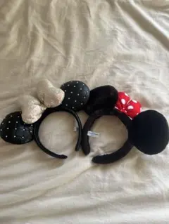 ミニーマウス・ミッキーマウス耳付きカチューシャ