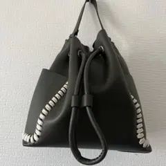 ZARA 巾着 ショルダーバッグ オリーブ