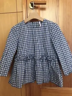 ZARA ギンガムチェック　フリルブラウス