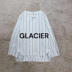 グラシア♡ストライプVネックプルオーバーブラウス L ホワイト×春色 立体 春♪