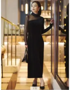 本日限定価格【新品未使用タグ付き】シアーコンビタイトワンピース