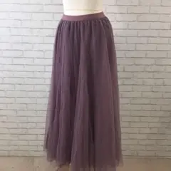 ★12.16 h577 フィフス レースロングスカート M チュール