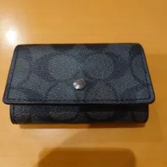 COACH コーチ シグネチャー 5連 キーケース ブラック