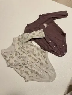 クマ柄ベビー肌着2点セット 80cm