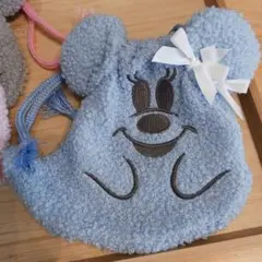 おばけちゃん　ミニー　きんちゃく　ポーチ　ディズニーハロウィン2026　ブルー