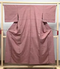 A◆着物くつろぎ 単衣 本場結城紬 無地 鴇浅葱色 正絹 着物