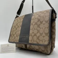 良品 COACH ショルダーバッグ PVC シグネチャー メッセンジャー