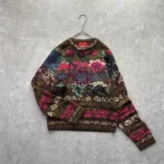 KENZO PARIS［L］稀少◎イタリア製◎フラワージャガードモールニット