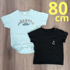 ベビーTシャツ ロンパース 80 2枚セット ミッキーのサムネイル