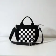 ハンドメイド　デニムリメイク　編み込み　市松模様　トートバッグ