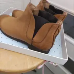 良品 SAYA サヤ サイドゴアブーツ 23cm キャメル 本革 日本製