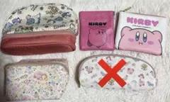 【カービィ】バラ可〇即日発送★新品未使用★ ポーチ4点セット ティッシュポーチ等のサムネイル