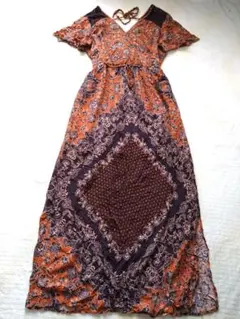 マキシワンピース☆カシュクール☆レース☆ドロスト☆オリエンタル☆総柄☆花柄