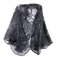 オールド レトロ 花柄 シフォン 透け感 シースルー ショール ストール