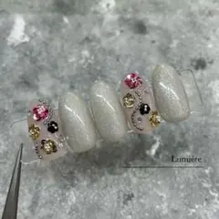 205┆お花ネイル　ホロフラワー　スパンコールフラワー　春ネイル