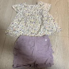 プティマイン&フタフタ　花柄トップス　フリルショートパンツ セットのサムネイル