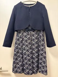 【美品】anyFAM フォーマル アンサンブル 130 卒園 入学式 ネイビー