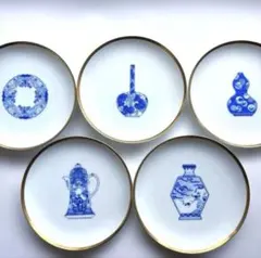 深川製磁　ブルーチャイナ 小皿 中皿 取り皿 5枚セット 深川製磁 ブルーチャイナ 小皿 中皿 取り皿 5枚セット - メルカリ