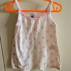 【美品】プチバトー　ピンク花柄　オーバーオール