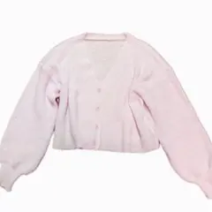 ピンク ニット カーディガン