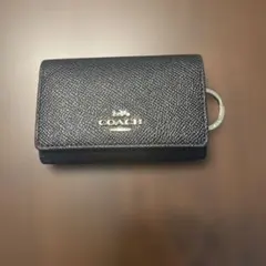 COACH ブラック レザー キーケース