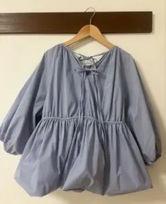 Jines ジネス 2way ブラウス ワンピース ストライプ リボン 七分丈のサムネイル