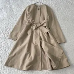 Te chichi テチチ　グログランノーカラーコート　ベージュ　M