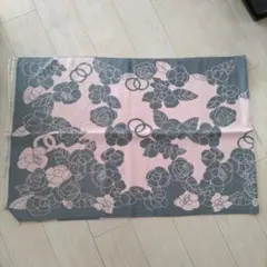 花柄ストール グレーとピンク