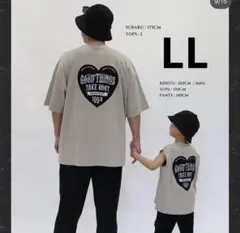 新品未使用 ルルモーメント LL しまむら ハート 半袖 Tシャツ グレージュ