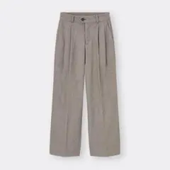 ヘリンボーン　タックワイドパンツ
