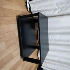 コンパクト黒オープンシェルフ キャスター付