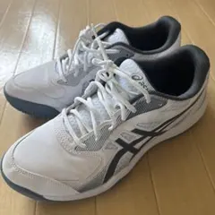 ASICS テニスシューズ ホワイト/グレー　COURT SLIDE3