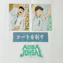 ハイキュー　青葉城西/青城 【及川徹】【岩泉一】カード・ステッカー　４点セット