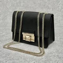 極美品】FURLA フルラ パール レザー ショルダーバッグ ポシェット 黒 