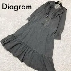 極美品♡ ダイアグラム ラッフルティアードワンピース 38 ブラック