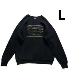 80s 90s USA製 TWO FACE スウェット L 黒 金 プリント