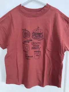 【新品】プルミエ 半袖 刺繍 Tシャツ ブラウン フードモチーフ 120