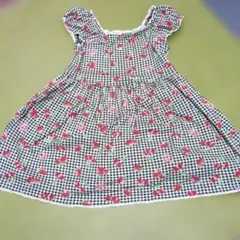 シャーリーテンプル　イチゴ柄ノースリーブワンピース　120