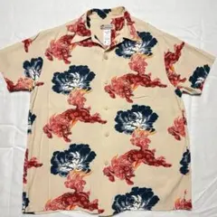 Kaluluwa　ベージュ　和柄　獅子　アロハシャツ　レーヨンのサムネイル