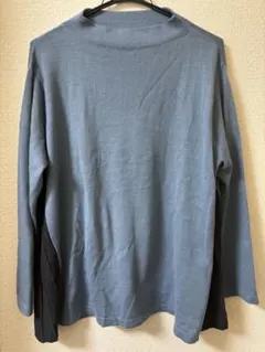 青黒サイドプリーツ長袖トップス　3 Lサイズ