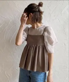 ★新品タグ付き★JUNOAH リネン混キャミソールトップスのサムネイル