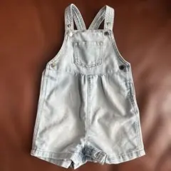 H&M ライトブルーデニムオーバーオール 12M