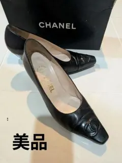 CHANEL ココマーク レザー パンプス ブラックのサムネイル