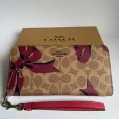 COACH コーチ 長財布 花柄 シグネチャー CZ326