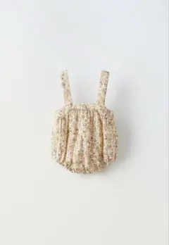 【美品】ZARAフラワープリントロンパース 3-6ヶ月 68cm