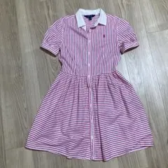 ラルフローレン ワンピース　ストライプ　ピンク　赤