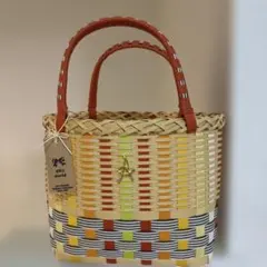 ハンドメイド　カゴバッグ