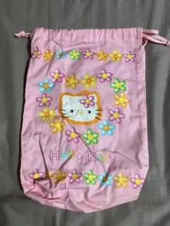新品未使用　サンリオ　ハローキティ　平成レトロ　巾着　大・小　２個セット