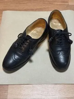 GRENSON タッセル ウィングチップ シューズ uk4 23.5 黒 英国製のサムネイル