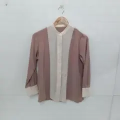 値下2.21M971Pミカコヨコモリ◎スタンドカラー◎ブラウス◎Ｓ◎くすみピンク